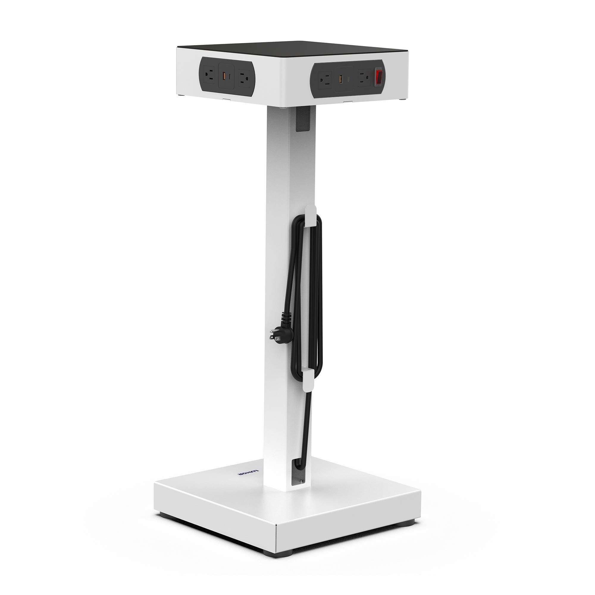 Luxor Power Tower V2 — 8 AC Outlets, 4 USB-A Ports, 4 USB-C Ports, 45W, Steel Frame, Model# LUXPWR2